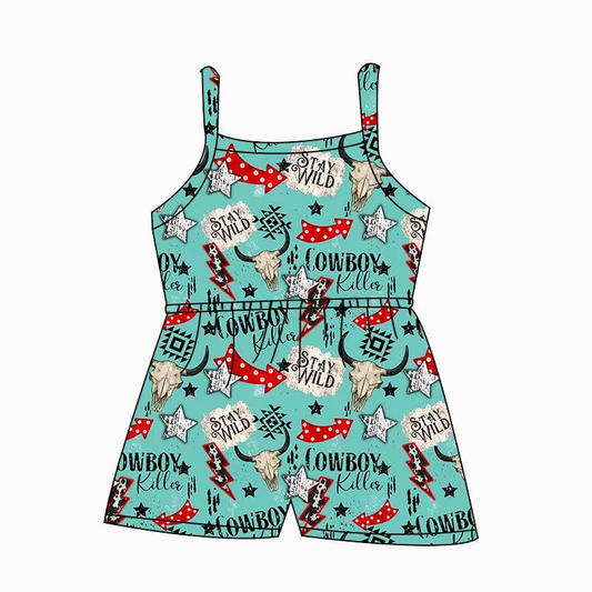 Custom moq 5 mix size milk silk summer baby girl clothes cow head suspender jumpsuit-25.8.9