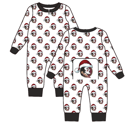 Custom moq 5 eta 6-8weeks Christmas hat human head feather boys romper