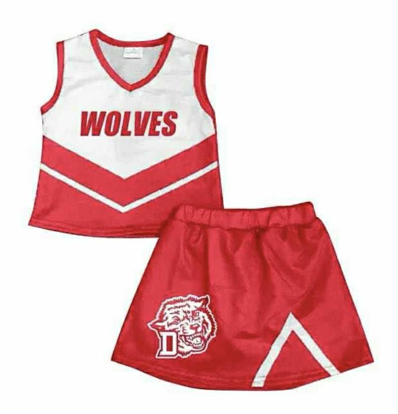 Custom moq 5 each style eta 6-7weeks baby girl clothes team red sleeveless skirts sets-25.7.22