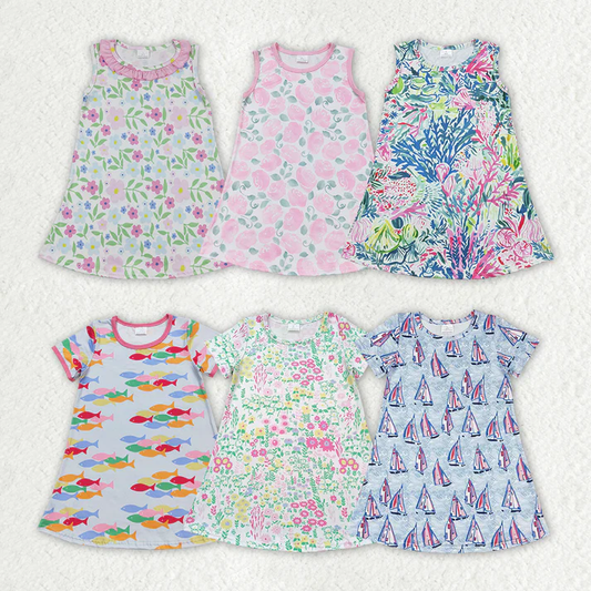 RTS NO MOQ Baby Girl Clothes Short-sleeved dress