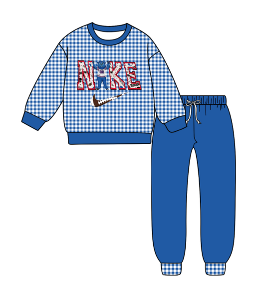 Custom moq 5 mix size milk silk summer teams baby boy clothes blue long sleeve pants sets-25.9.9
