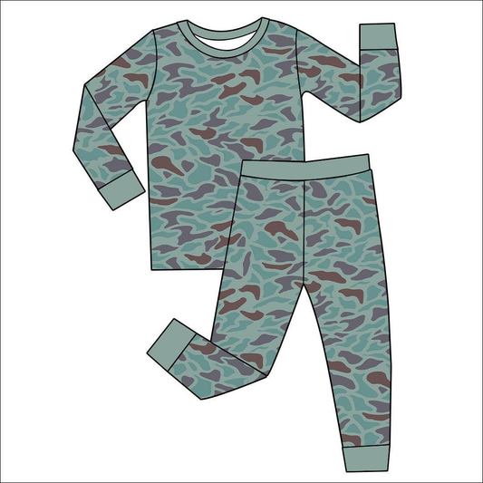 Custom moq 5 each style eta 6-7weeks baby boy clothes camouflage long sleeve pants sets -25.8.9