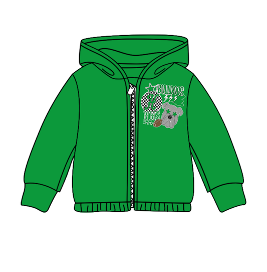 Custom moq 5 mix size milk silk baby girls clothes team green hooded long sleeve top-25.8.5