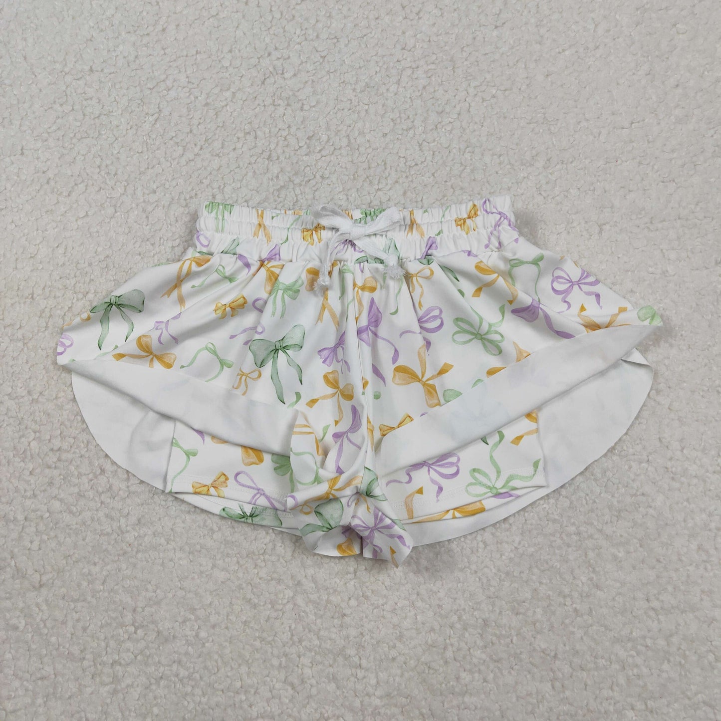 RTS NO MOQ Sibling baby girl clothes and Adult clothes mardi gras yoga bow kids shorts and adult shorts