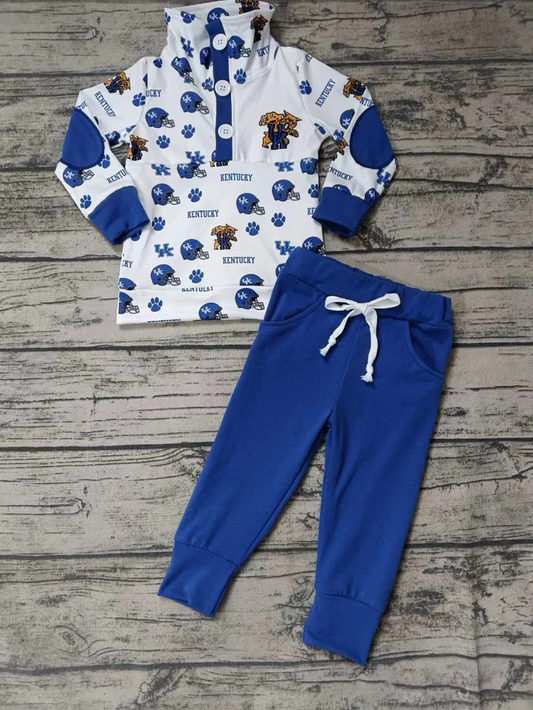 Custom moq 5 mix size milk silk summer teams baby boy clothes blue long sleeve pants sets-25.8.5
