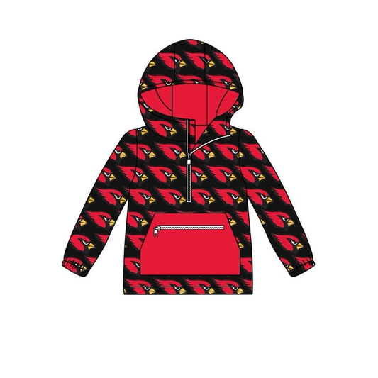 Custom moq 5 mix size milk silk baby girls clothes team red black hooded long sleeve top-25.8.1