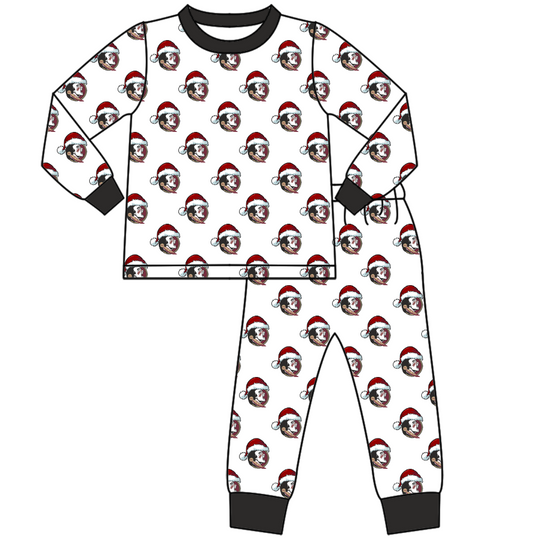 Custom moq 5 tat about 6-8 weeks Christmas hat human head feather boys pajamas