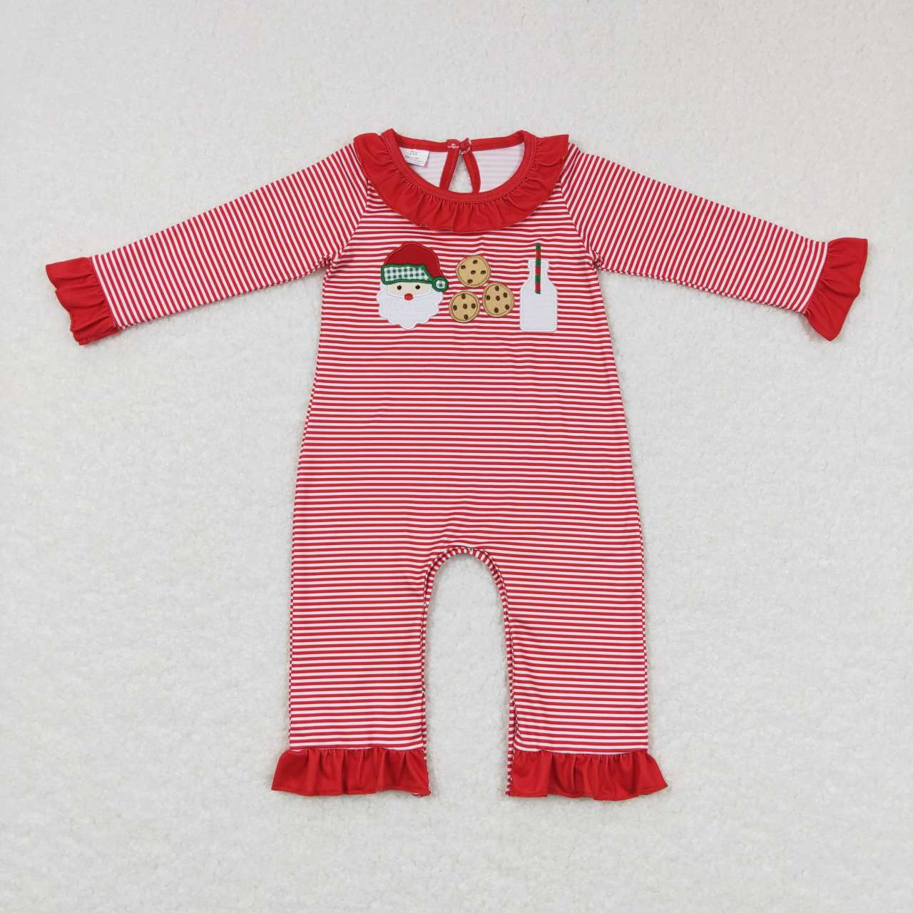 RTS Sibling baby girls clothes Christma Embroidery Santa long sleeve pants sets and rompers and dress and top