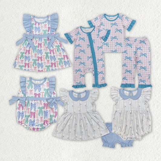 RTS NO MOQ Girls Boys Pajamas Clothes Sets and romper