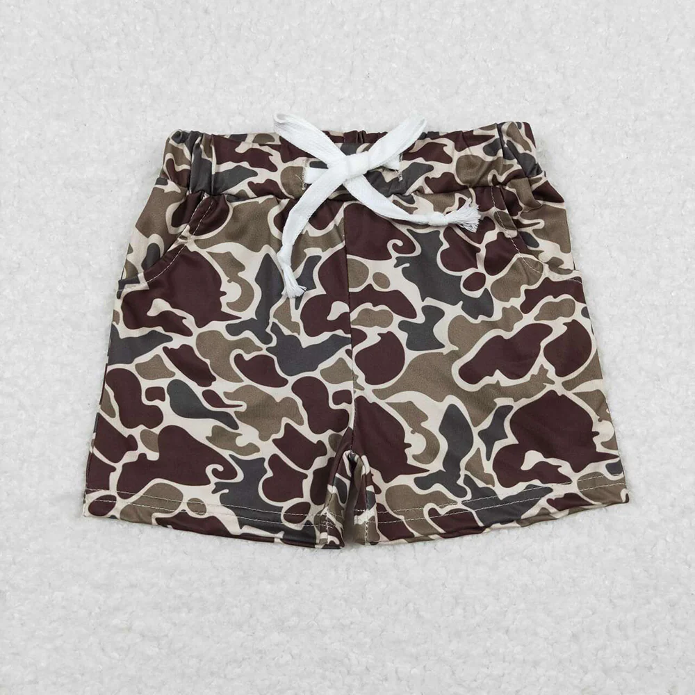 RTS baby girls Boys clothes and adult summer camouflage Short and long sleeve Shorts sets and top and adult pants and shorts and romper