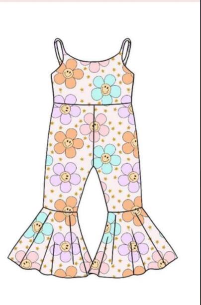 Girls summer romper flower print moq 5