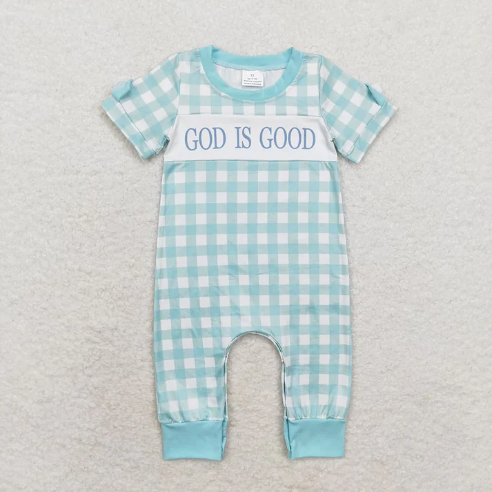 RTS NO MOQ Girls God Is Good Sibling Rompers Clothes Outfits Sets