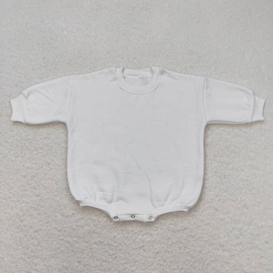 RTS LR0948 White fleece long-sleeved sweatshirt bodysuit