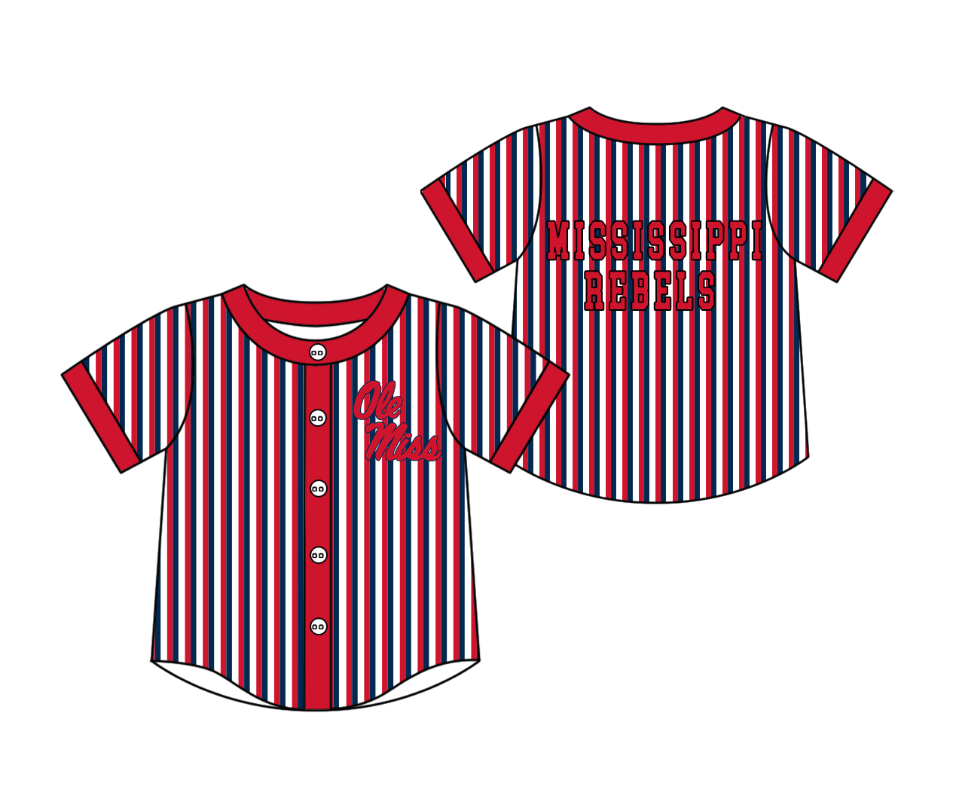 Custom moq 5 mix size milk silk summer teams Red Striped Short-Sleeved Button-Down Shirt for Baby Boy Outfit