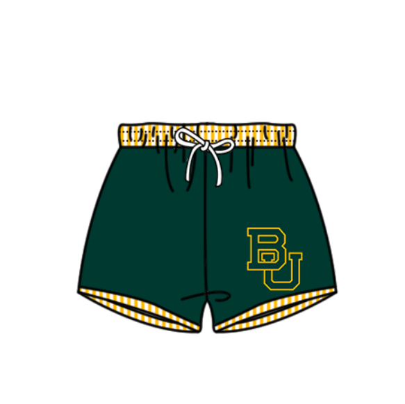 Custom moq 5 mix size milk silk summer teams baby girl boys clothes Green Two-Piece Swimsuit Set One Piece Swimsuits boy swim trunks