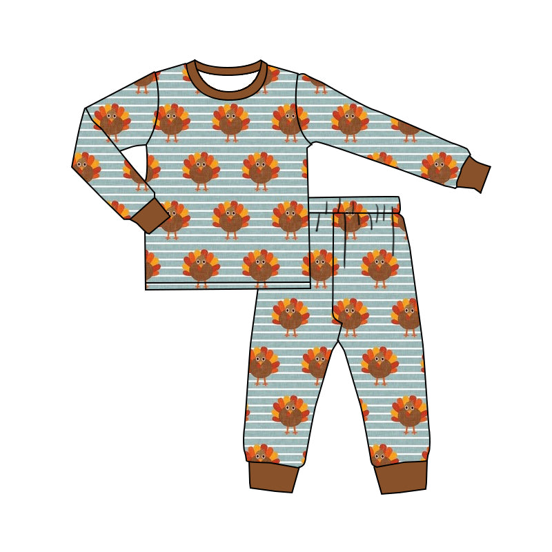 5.25 custom each style moq 5eta 4-5week Sibling Siste Thanksgiving day turkey boys outfits and romper match family design