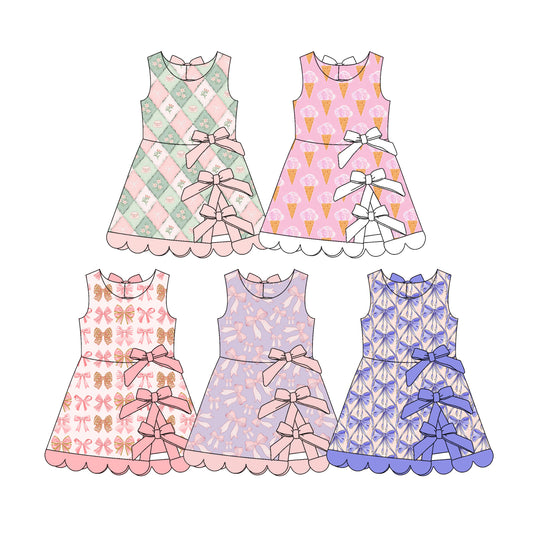 2.27 Custom moq 5 mix size Sibling Baby Girl's Sleeveless Yoga Dress Cute Toddler Girls' Summer Casual Dress