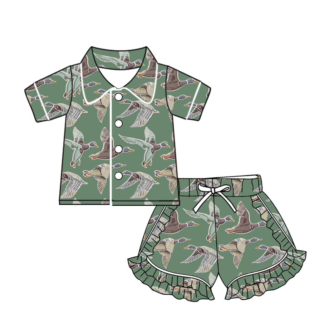 10.22 custom each style moq 5eta 4-6week baby kids clothes duck green short sleeve shorts pajamas sets