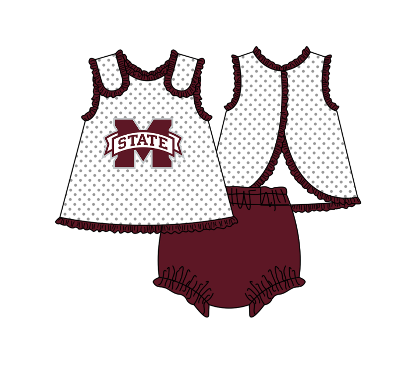 Custom moq 5 mix size milk silk summer teams Dark red Polka Dot Baby Romper Set Short-Sleeved Thong Dress for Girls And Short-Sleeved Shorts for Boys Cute Baby Outfit Combination