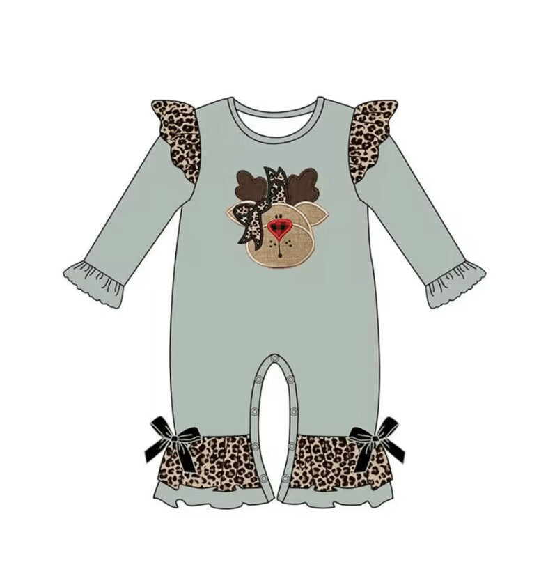 5.17custom each style moq 5eta 4-5week Sibling Sister Christmas style elk leopard print prints gray girls and boys outfits and baby romper and dress match family design