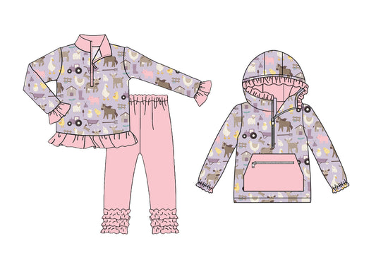 25.8.26 custom each style moq 5eta 4-6week Sibling Sisters baby girl long sleeve pants sets and top match family design