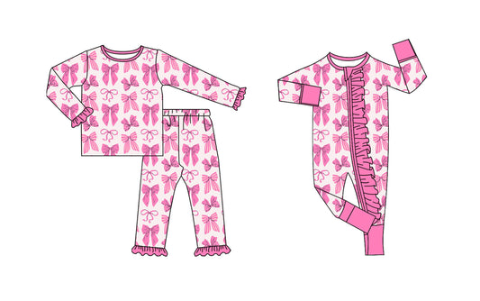 25.9.20 custom each style moq 8 eta 6-8week Sibling Sisters bow baby girl clothes long sleeve pants sets and romper match family design