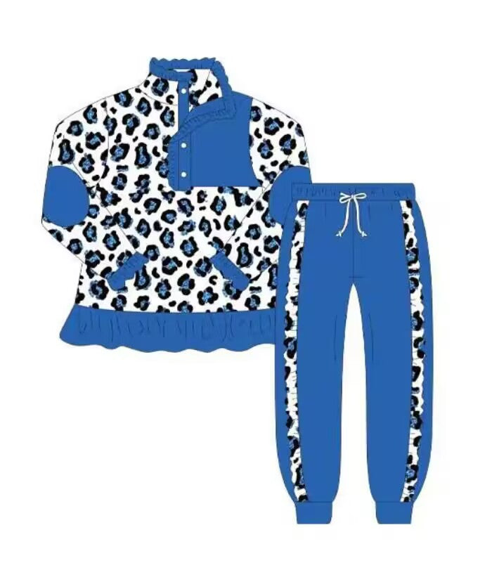 5.20custom each style moq 5eta 4-5week Leopard print different colors Long sleeve trousers suit series