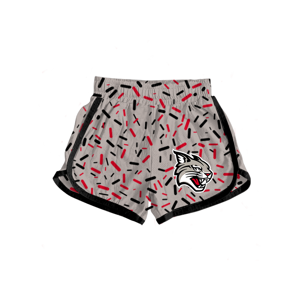 custom moq 5 mix size MSD082403 Baby Kids Team Sprinkle All Over Print Shorts Black Trim Elastic Waist Casual Short Bottoms