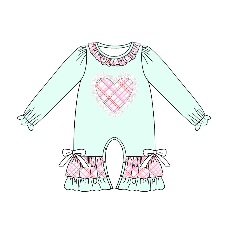 9.6 custom each style moq 5eta 4-6week Sibling Sister love teal baby girl sets and dress and rompers match family design