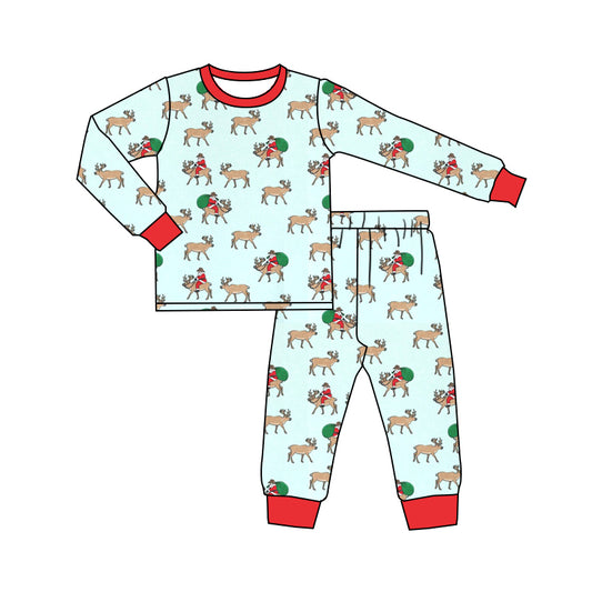 6.19 custom each style moq 5eta 4-6 week Sibling Sister Christmas deer boys outfits and romper match family design
