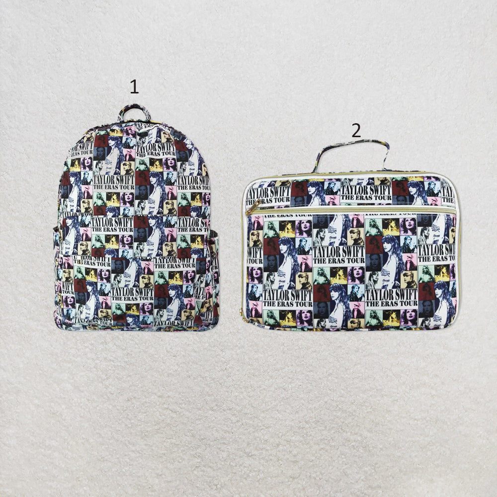 RTS NO MOQ Sibling milk silk Cute Clothes Kids Print Backpacks And Lunch Boxes