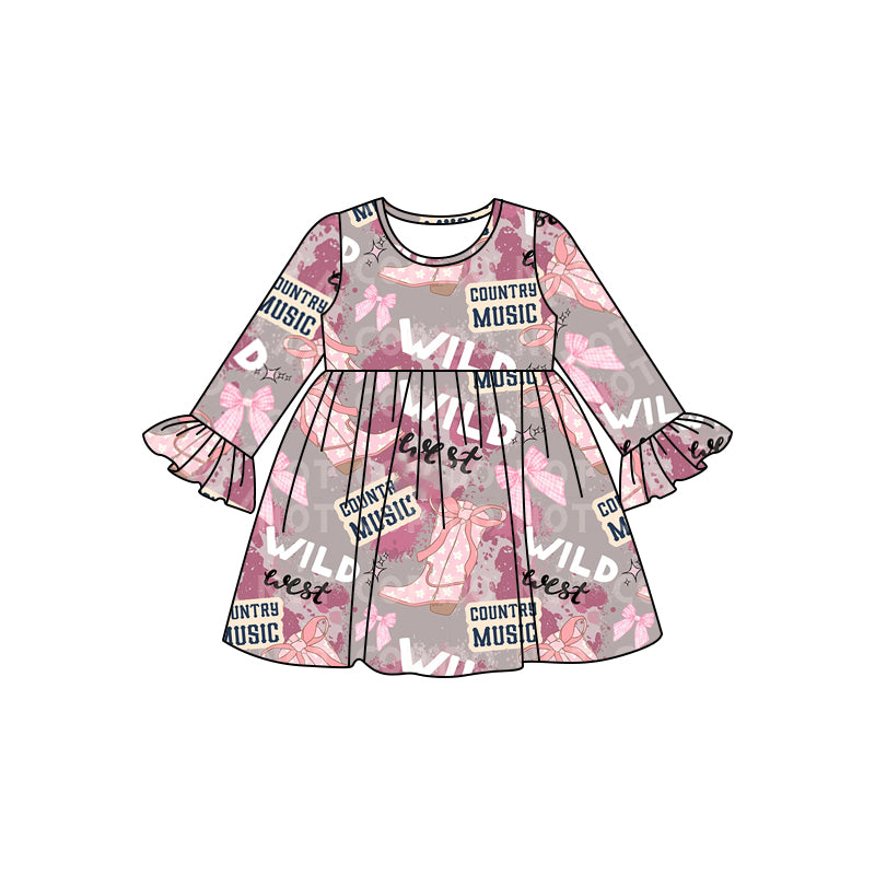 8.2 custom each style moq 5eta 4-6week baby girls clothes wild boots long sleeve dress
