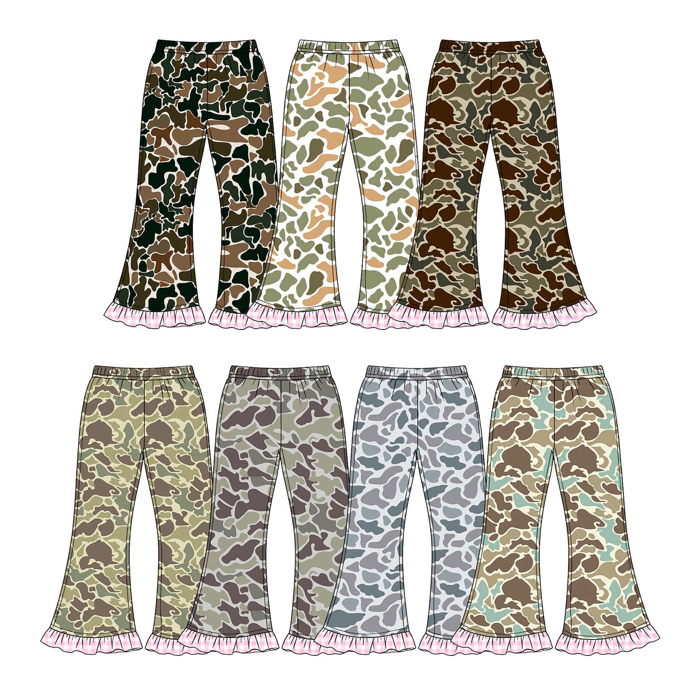 (Preorder new) No moq Baby Girls Boys Camo Print Leg Jogger Pant Fall Kids Casual Trouser