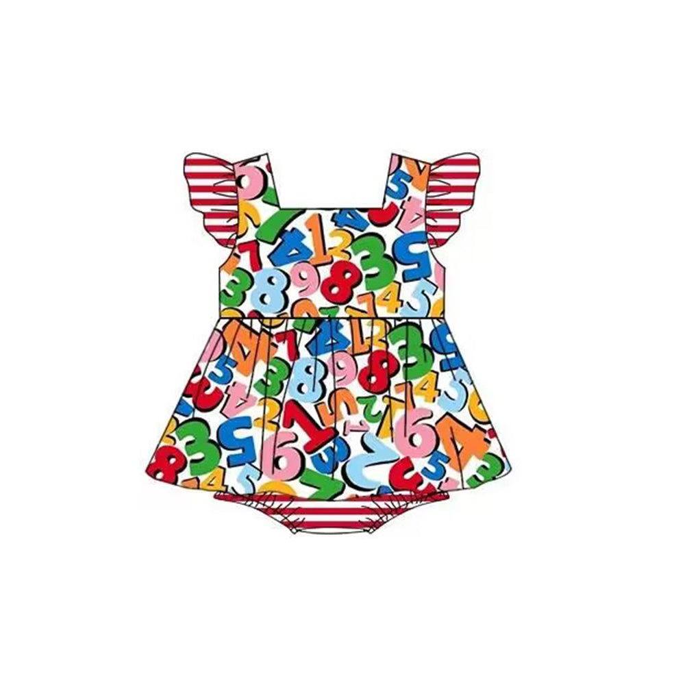 5.11custom each style moq 5eta 4-5week Sibling Sister number prints red girls and boys outfits and baby romper match family design