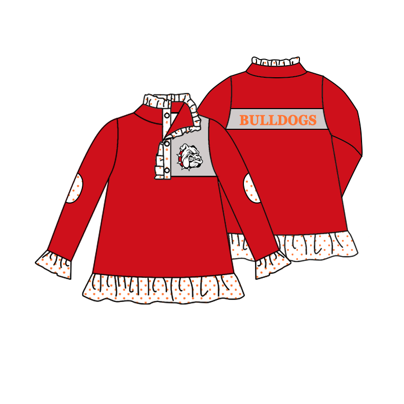 custom moq 5 mix size MSD070602 Baby Girls Long Sleeve Zip Up Team Pullover Jackets Tops