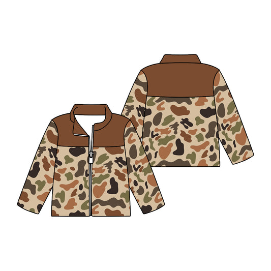 9.23 custom each style moq 5 eta 4-6week baby girls clothes camouflage brown long sleeve top