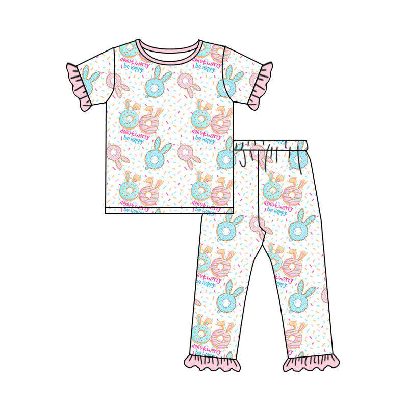 10.23 custom each style moq 5eta 4-6week Sibling Sister easter pink baby girls short sleeve sets and rompers match design
