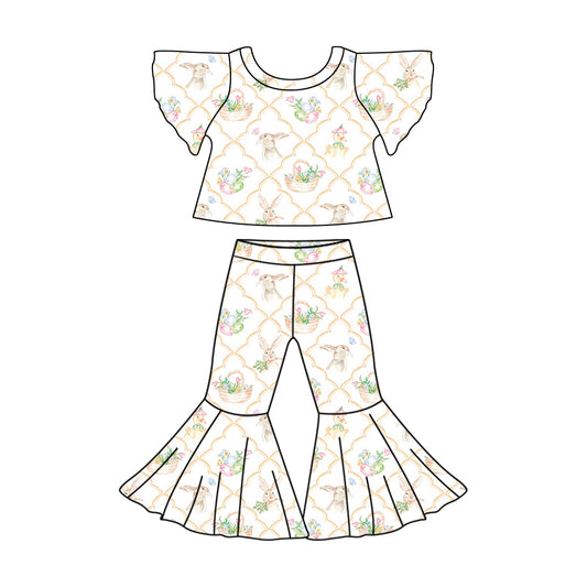 10.28 custom each style moq 5eta 4-6week baby girls clothes easter short sleeve pants sets