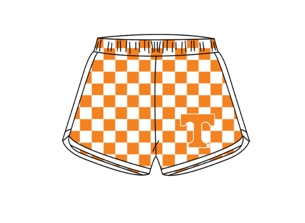 Custom moq 5 mix size milk silk summer teams Boy's Orange Short Sleeved Top Plaid Shorts Set Girl's Short-Sleeved Set with Matching Swimsuits Adult Shorts