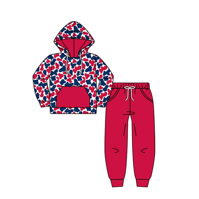Custom moq 5 mix size milk silk summer teams baby girls clothes camouflage hooded long sleeve pants sets 2 and boy pants sets and pant-25.8.9