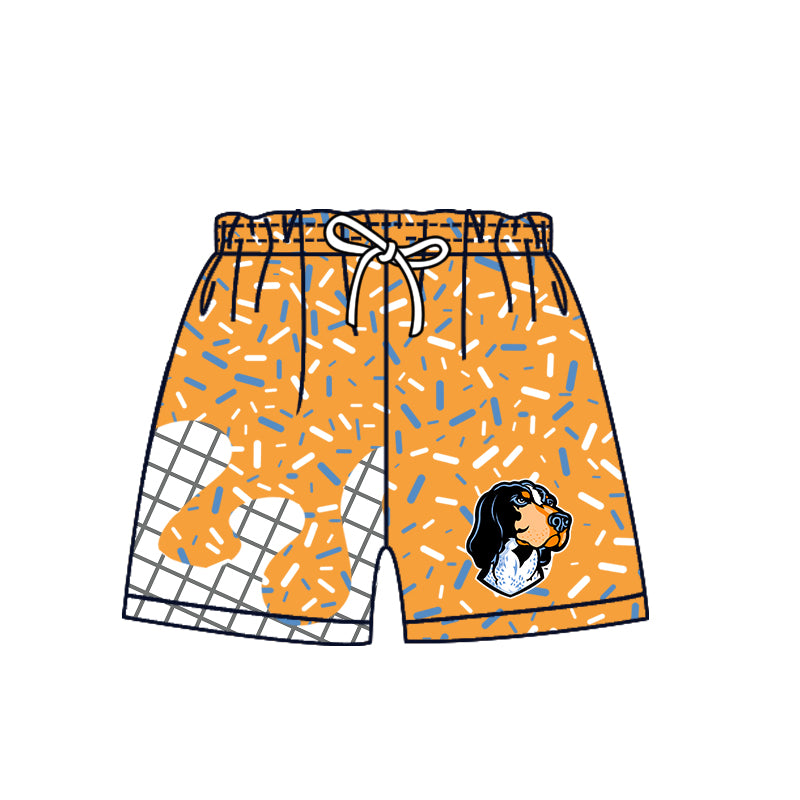 Custom moq 5 mix size milk silk summer teams Baby Camo Hooded Short Sleeve Top and Shorts Set Ice Cream Drips Orange Hooded Top with Matching Shorts