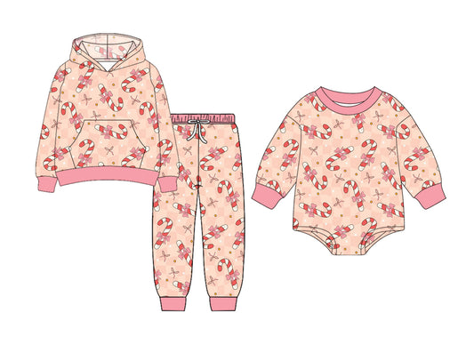 25.6.30 custom each style moq 5eta 4-6week Sibling Sisters Christmas baby girl long sleeve pants sets and rompers match family design