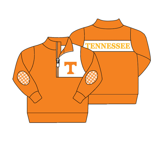 Custom moq 5 mix size milk silk summer teams baby girls boy clothes orange long sleeve top-25.8.27