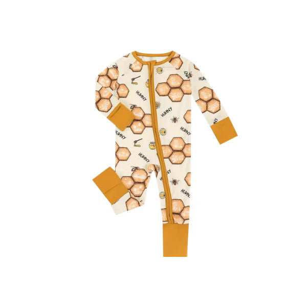 5.16custom each style moq 5eta 4-5week Sibling Sister honey bee hive print gold boys outfits and baby romper match family design