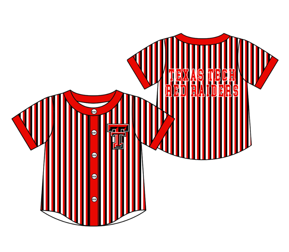 Custom moq 5 mix size milk silk summer teams Red Striped Short-Sleeved Button-Down Shirt for Baby Boy Outfit