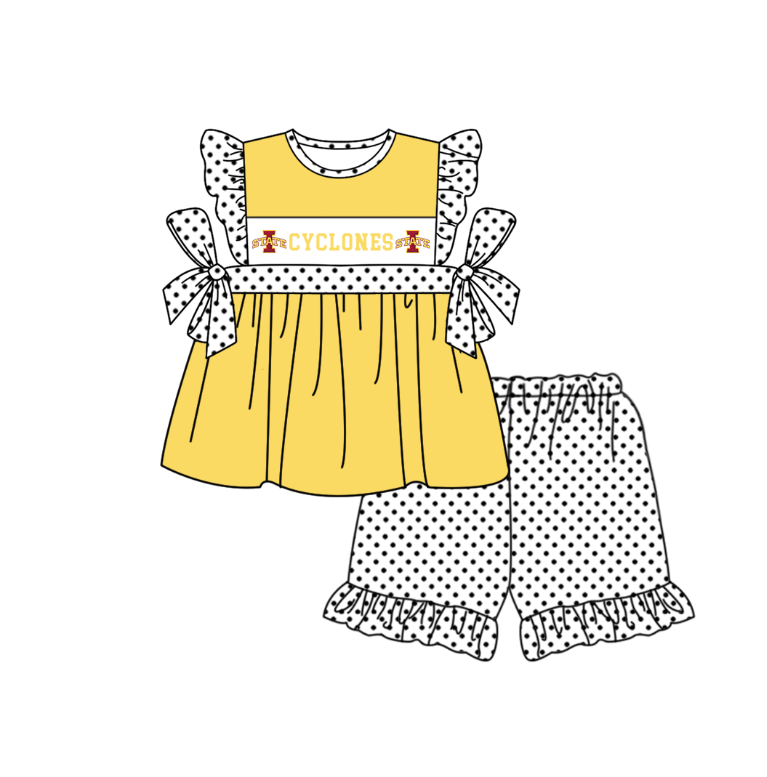 Custom moq 5 mix size milk silk summer teams baby girl boys clothes yellow short sleeve shorts sets 2  and dress and rompers 2 series
