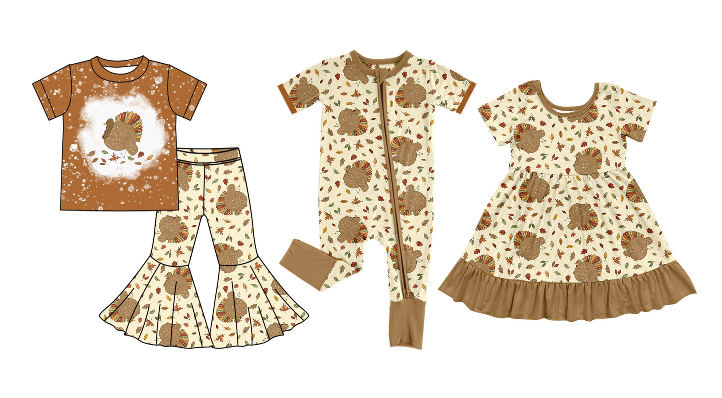 25.7.21 custom each style moq 5eta 4-6week Sibling Sisters turkey baby girl long sleeve pants sets and dress and rompers match family design