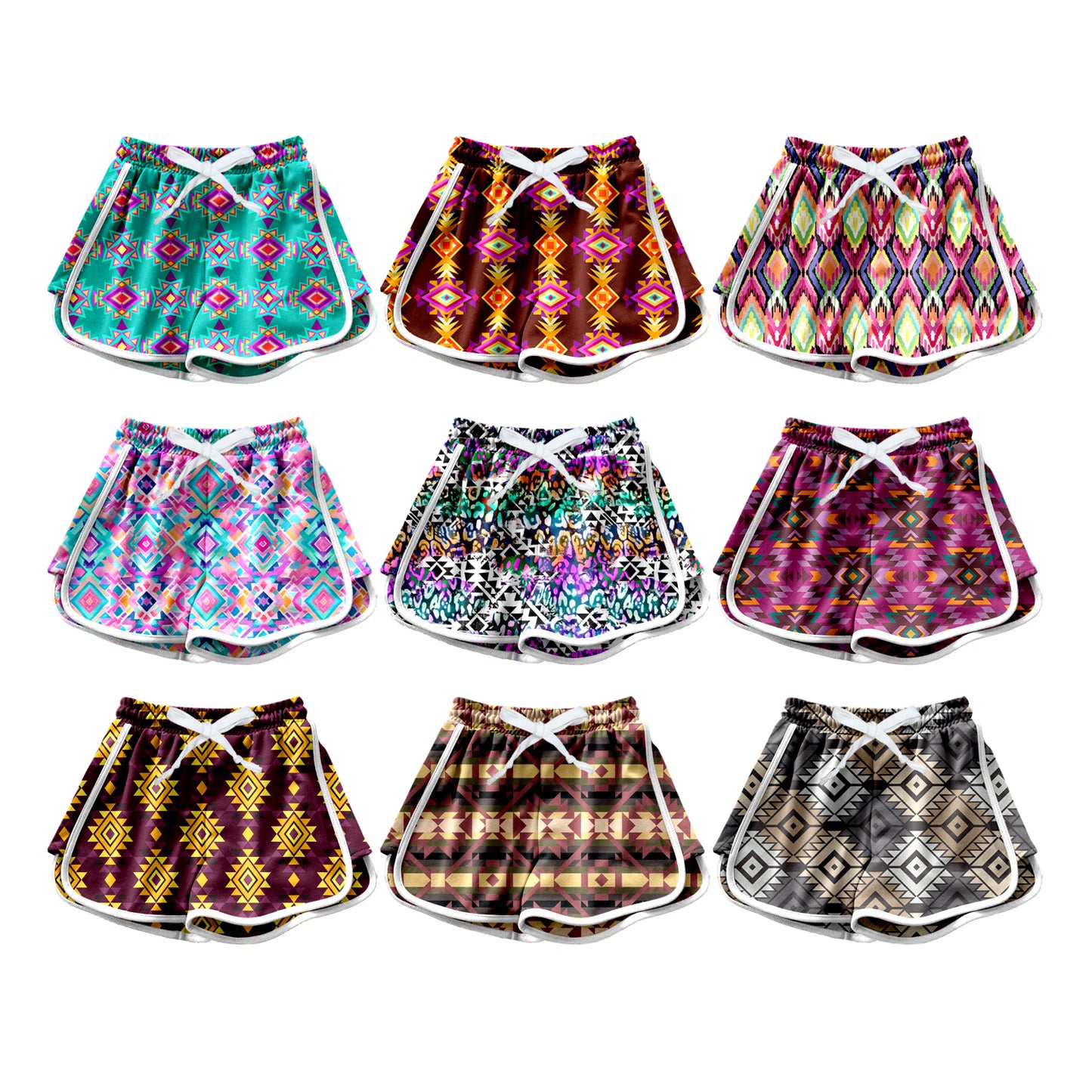 26.1.2 custom each style moq 5 eta 6-8week Sibling Sister geometric baby summer shorts 9 match design