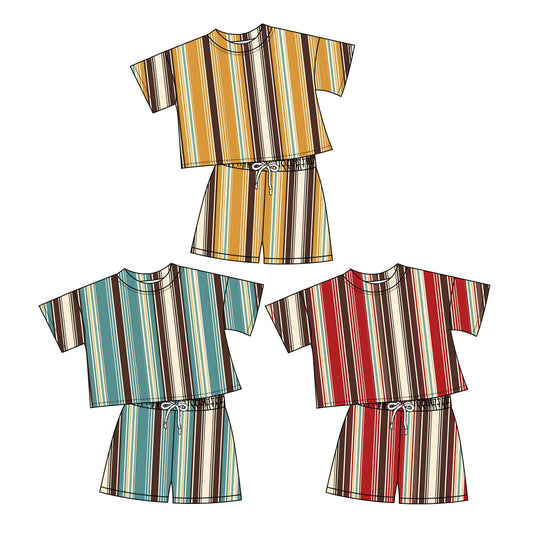 2.12 custom each style moq 5eta 4-6week Sibling Sister baby girls short sleeve shorts sets and set 3 match design