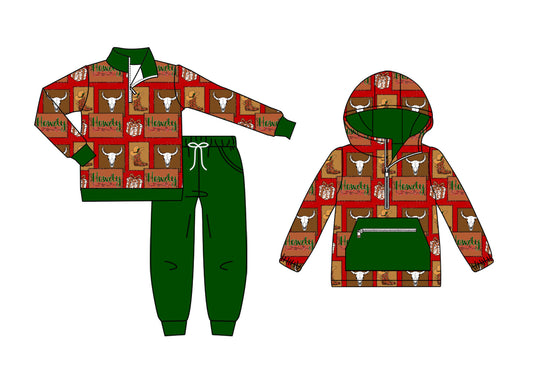 25.9.2 custom each style moq 5eta 4-6week Sibling Sisters cow head baby boy clothes long sleeve pants sets and romper match family design